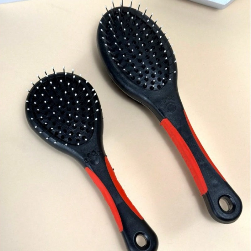 Double-Sided Nylon Bristle Pet Hair Brush for Dogs And Cats - Plastic Handle Multifunctional Grooming Comb with Massage Bathing Features