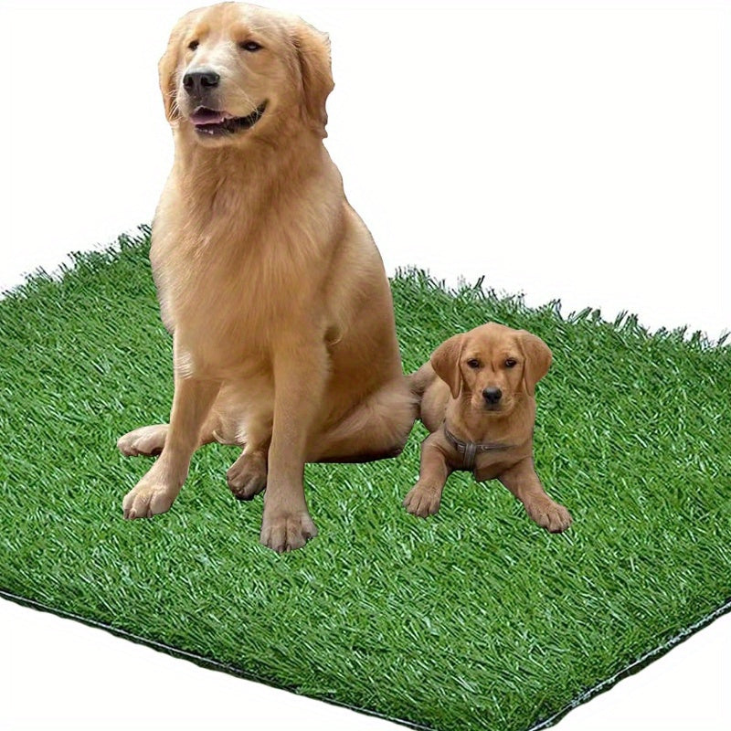 3-Layer Dog Potty Tray Indoor/Outdoor Leak-Proof Plastic Liners Durable Washable 20x16 Inch Synthetic Grass Mat Puppy Training Pet Litter System