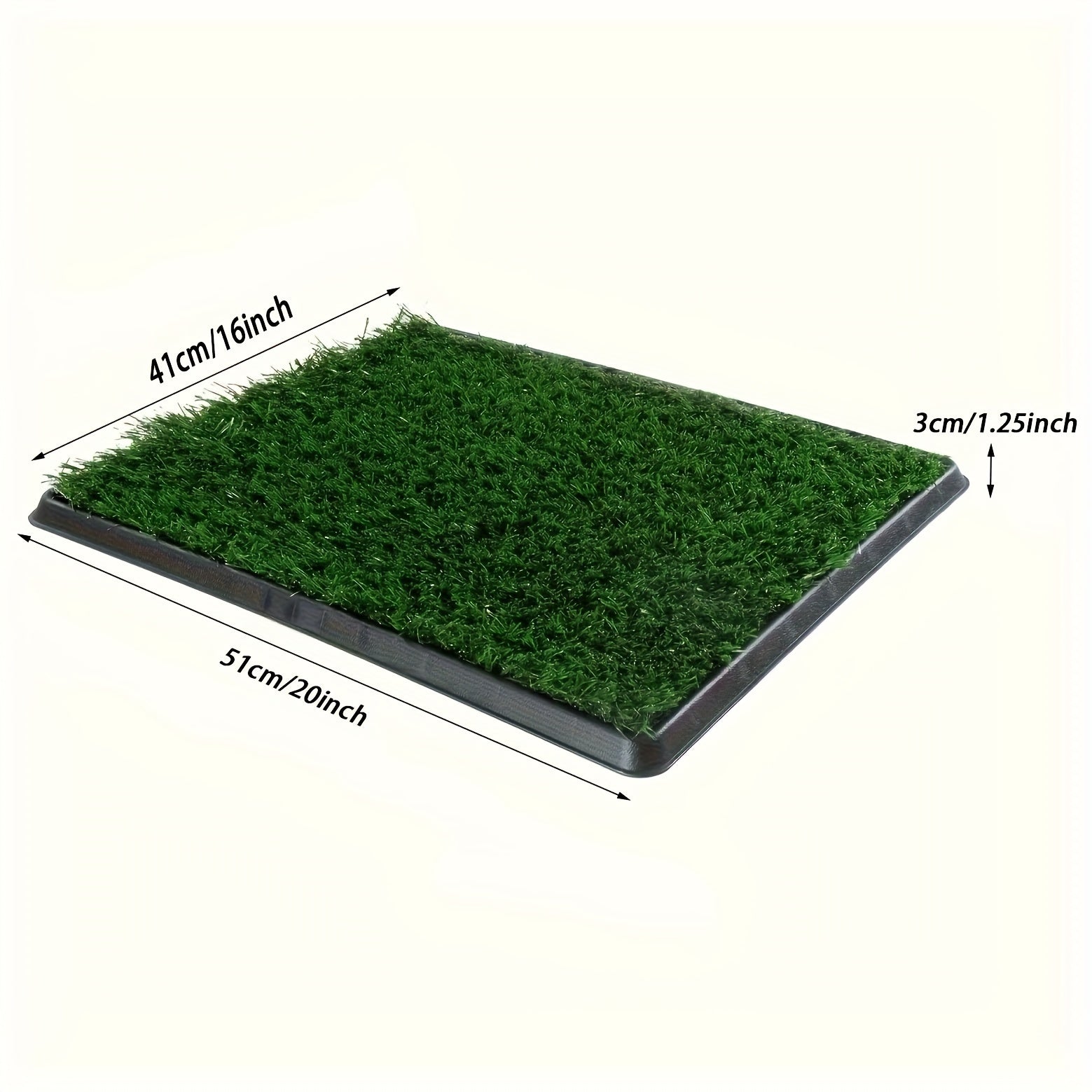 3-Layer Dog Potty Tray Indoor/Outdoor Leak-Proof Plastic Liners Durable Washable 20x16 Inch Synthetic Grass Mat Puppy Training Pet Litter System
