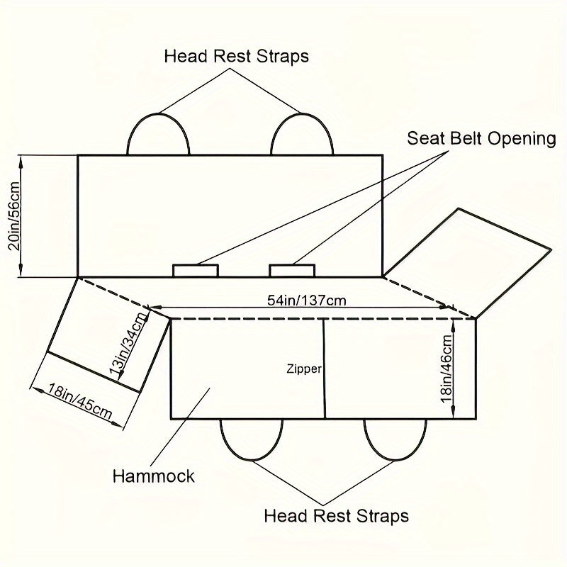 Waterproof Dog Seat Cover Universal 600D Heavy-Duty Non-Slip Car Hammock with Mesh Window & Storage Pocket for Pets SUV/Truck/Car