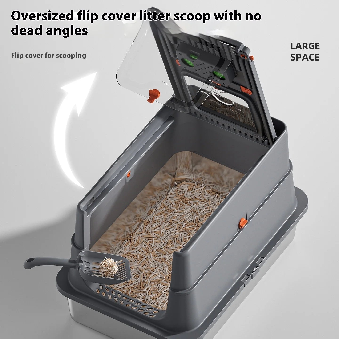 Premium Stainless Steel XXL Cat Litter Box Anti-Splash Leak-Proof Portable Hand Carry Covered Pet Toilet Easy Clean for Cats