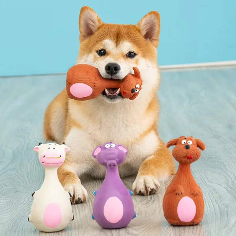 4pcs Cute Latex Dog Chew Toys Set Interactive Squeaky Teeth Cleaning Toys for Puppies Eco-Friendly Durable Pet Supplies