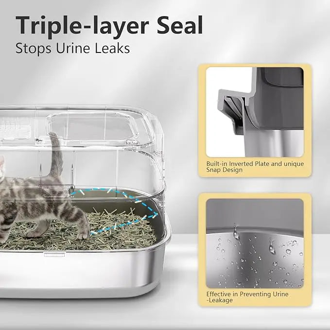 Aoktech Portable Cat Toilet Huge Cat Litter Scoop Litter Box Easy Clean Feature 20L Inner Space Made Sand PP Kitty Pet Supplies