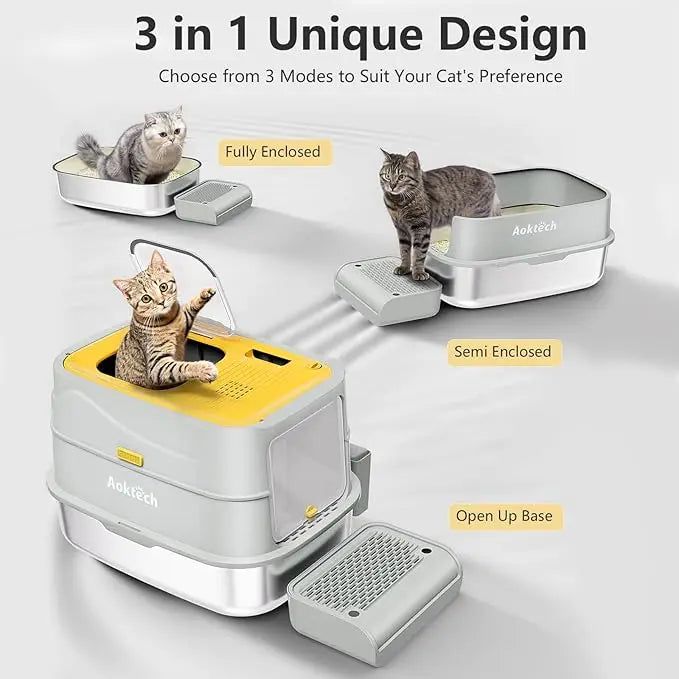 Aoktech Portable Cat Toilet Huge Cat Litter Scoop Litter Box Easy Clean Feature 20L Inner Space Made Sand PP Kitty Pet Supplies