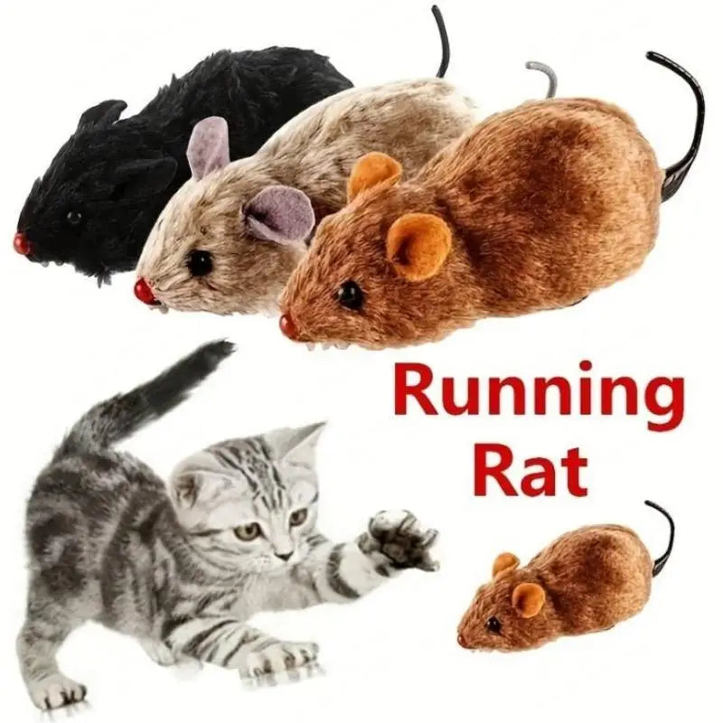 1PC Lifelike Plush Mouse Toy for Cats And Dogs Funny Running Rat Pet Toy with Random Color Soft Plush Material