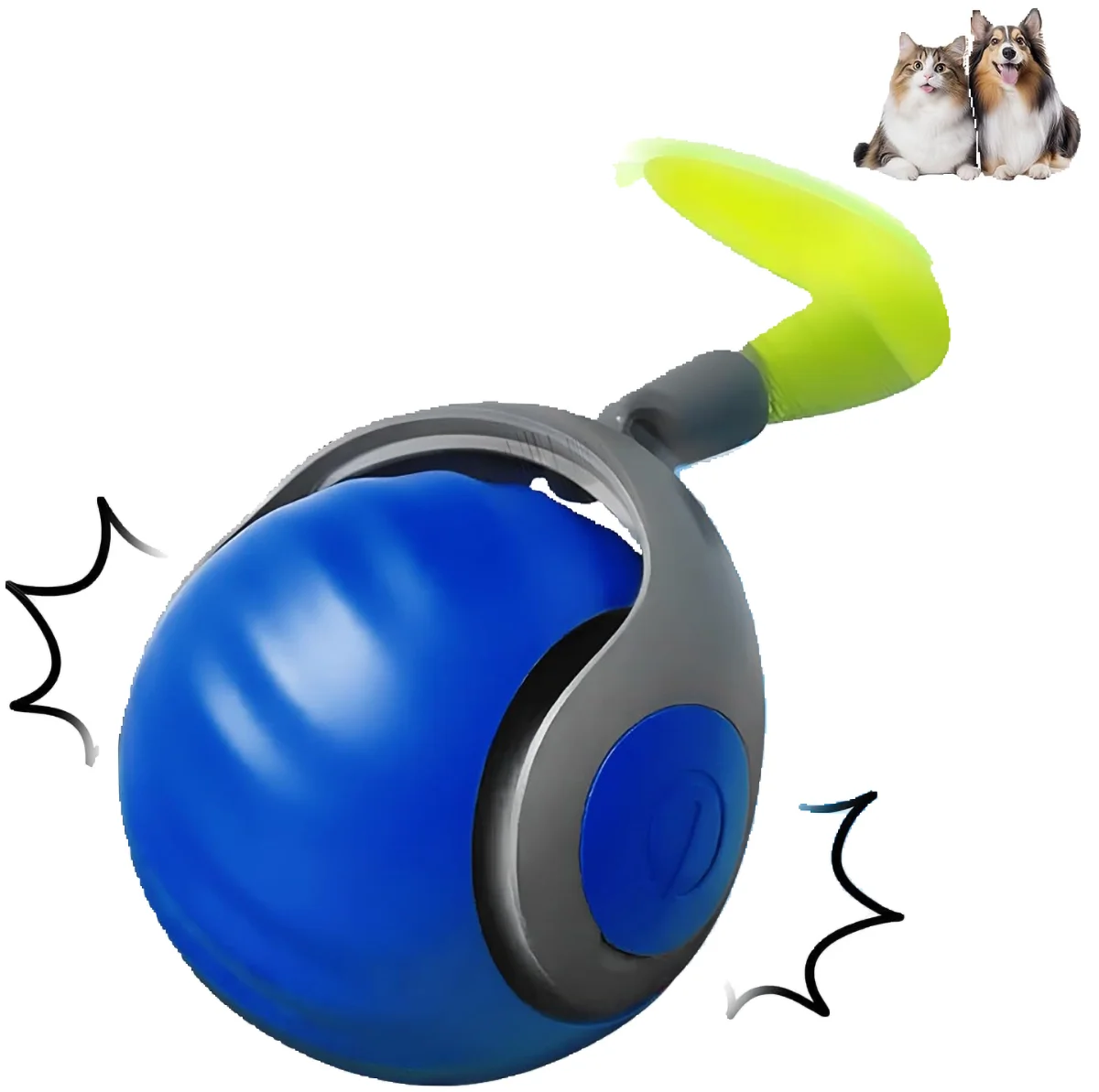 Smart Electric Cat Toy Ball with Feather Teaser Intelligent Automatic Movement Active Scrolling Pet Ball for Cats Interactive Play