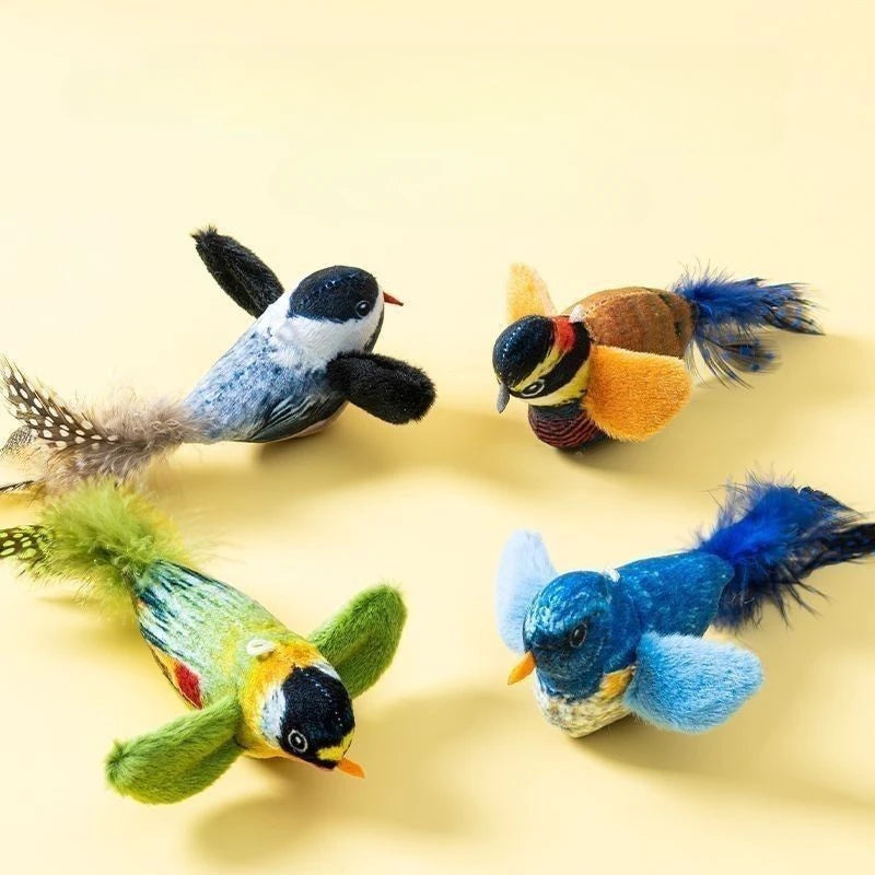 Interactive Cat Toy Teaser with Sounding Catnip Indoor Wall Hanging Bird Design for Chasing And Teasing Kept Short And Eye Catching