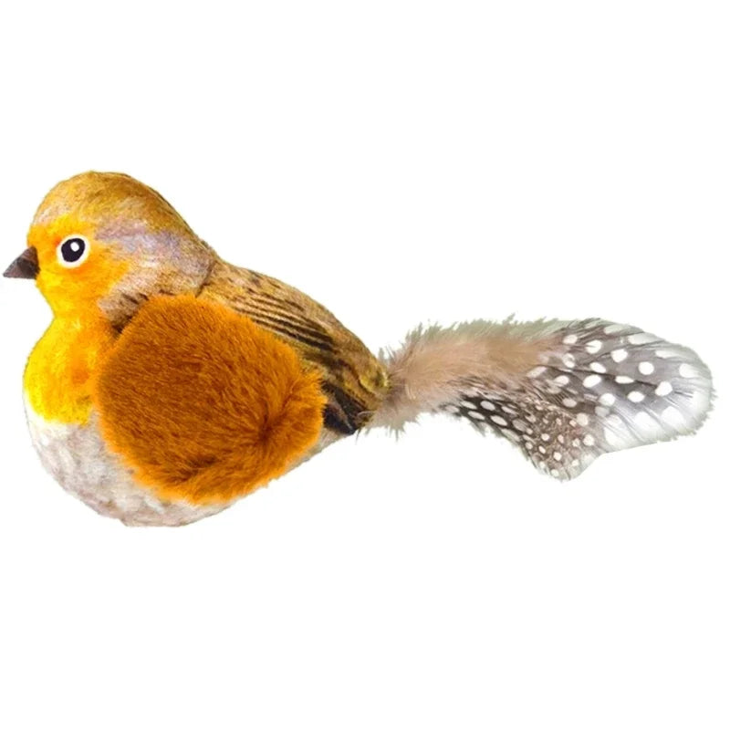 Interactive Birds Toy for Cats Indoor Chasing Teasing Velvet Feather Cat Playtime Accessory