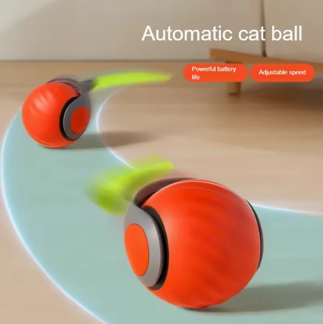 Interactive Cat Ball Toy Automatic Rolling with Faux Tail USB Rechargeable Smart Electric Pet Teaser And Training Device