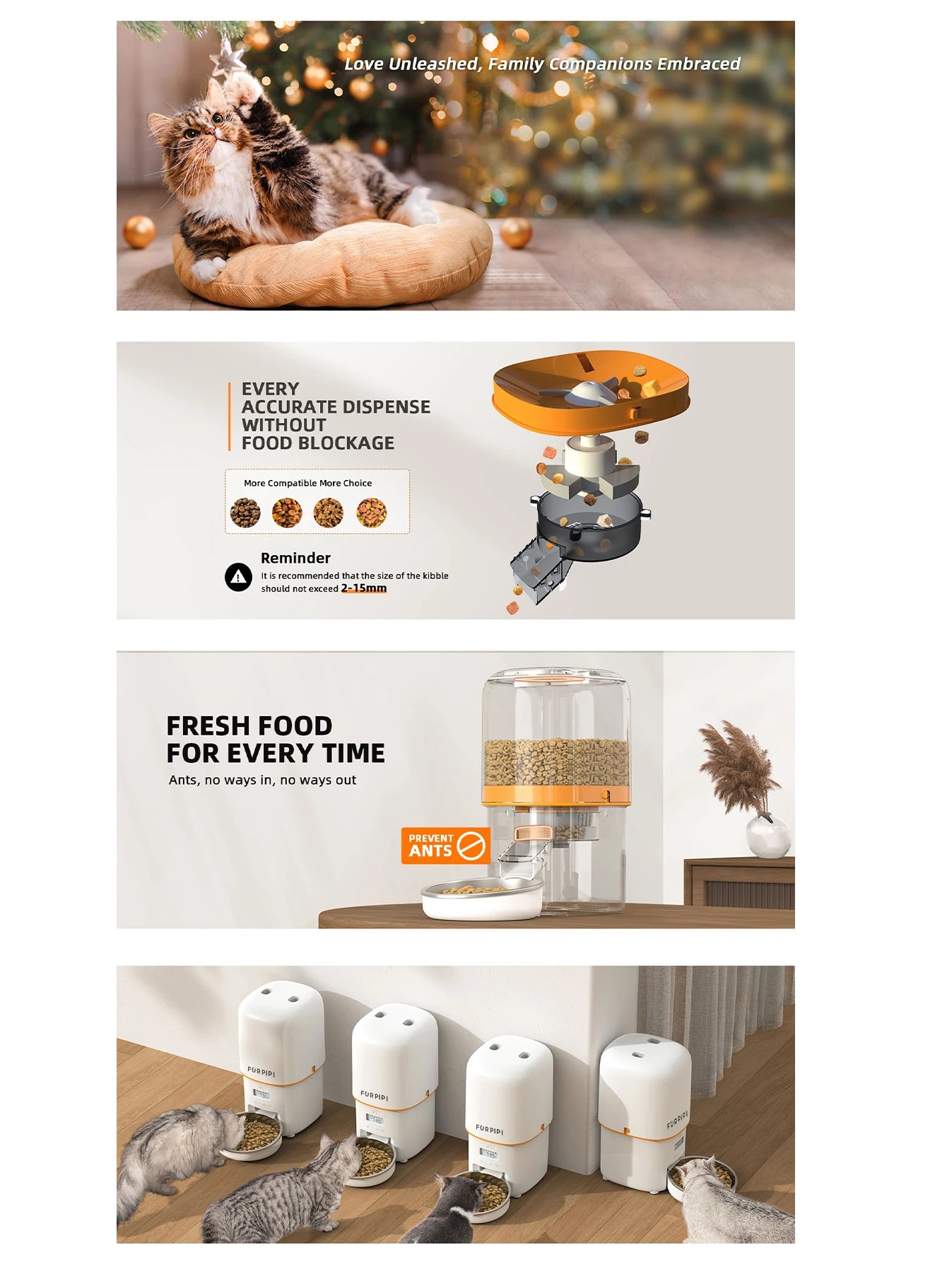 1080P HD Camera Automatic Cat Feeder Smart Food Dispenser with 5G WiFi Tuya Pet Kibble Feeder Stainless Steel Dog Accessories