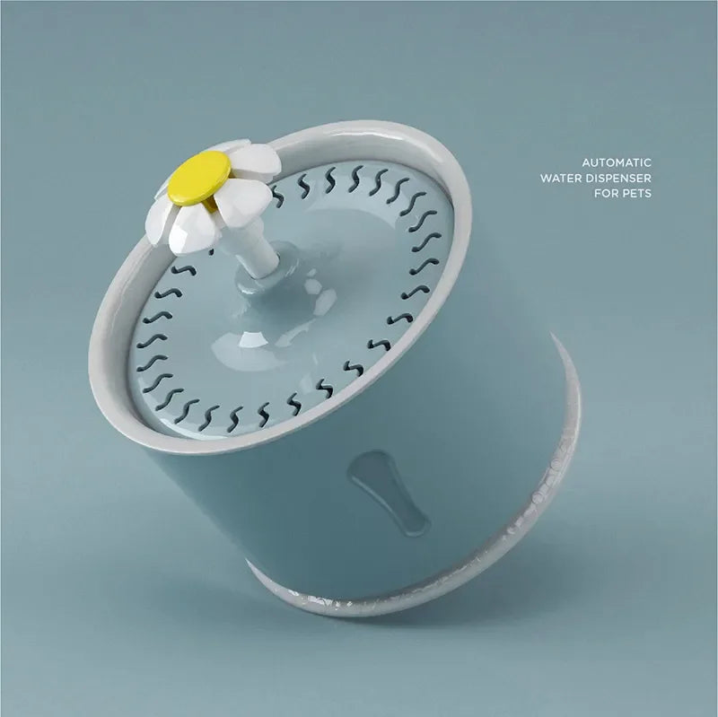 2.4L Cat Drinking Water Fountain with Activated Carbon Filters LED Automatic Feeder USB Charging Pet Dispenser Container