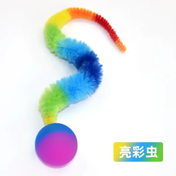 Interactive Cat Toy Tickle Cat Colorful Bouncing Ball Elastic Teasing Puzzle Pet Supplies for Indoor Cats