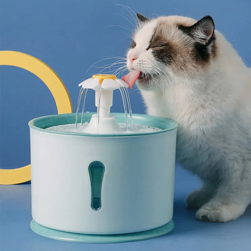 2.4L Cat Drinking Water Fountain with Activated Carbon Filters LED Automatic Feeder USB Charging Pet Dispenser Container