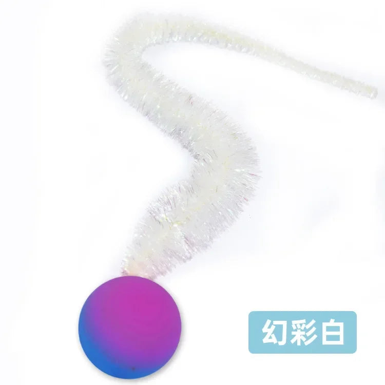 Interactive Cat Toy Tickle Cat Colorful Bouncing Ball Elastic Teasing Puzzle Pet Supplies for Indoor Cats