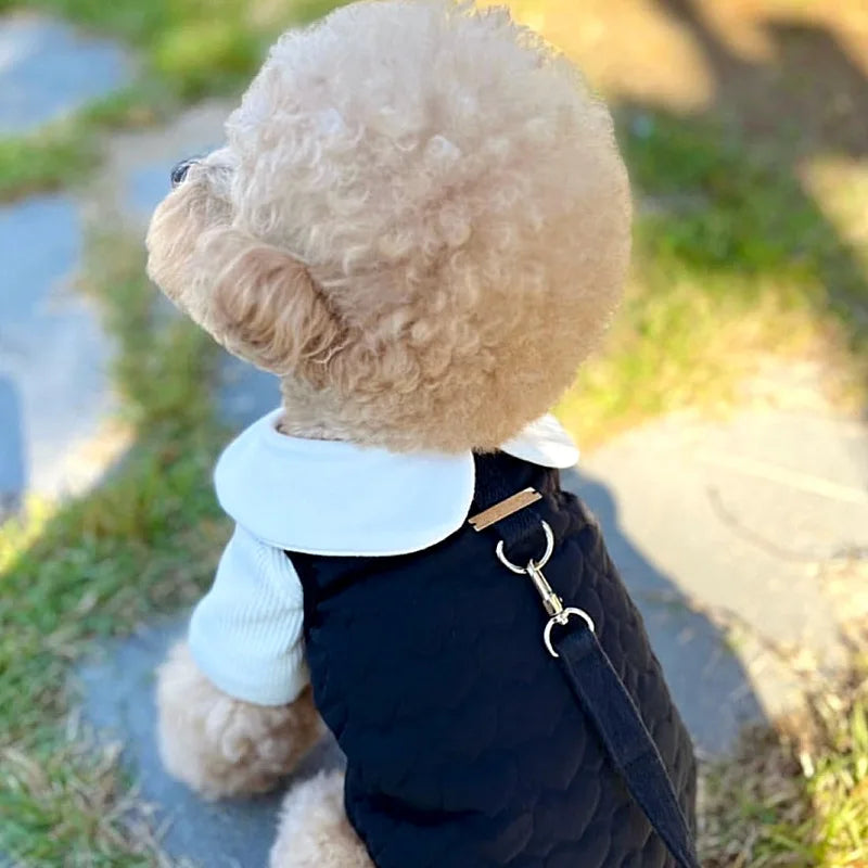 Red Checkered Plush Pet Coat for Small Dogs Puppy Fashion Christmas Dress Autumn Winter Corduroy Woolen Dog Clothes