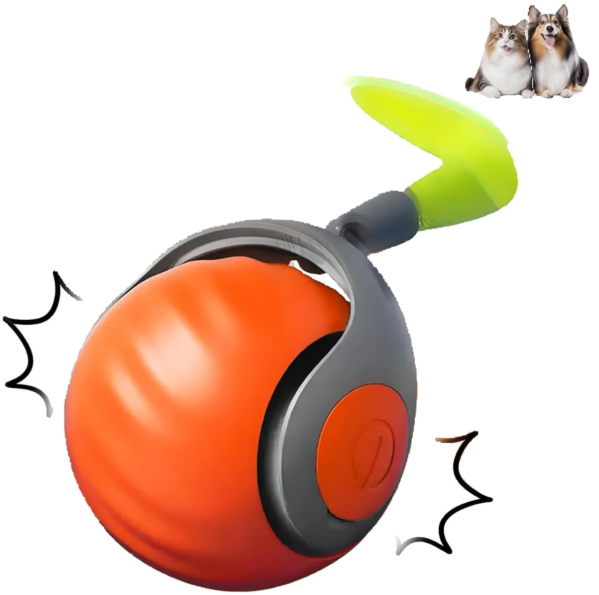 Smart Electric Cat Toy Ball with Feather Teaser Intelligent Automatic Movement Active Scrolling Pet Ball for Cats Interactive Play