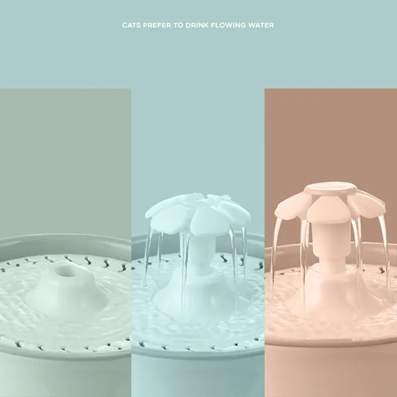 2.4L Cat Drinking Water Fountain with Activated Carbon Filters LED Automatic Feeder USB Charging Pet Dispenser Container