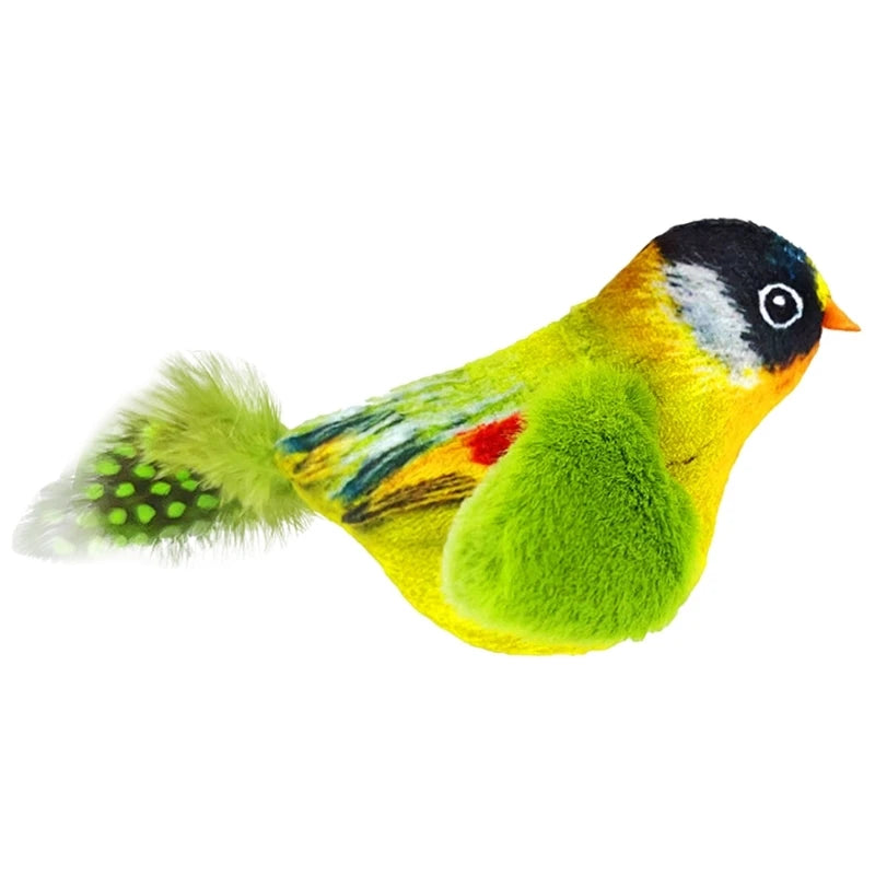 Interactive Birds Toy for Cats Indoor Chasing Teasing Velvet Feather Cat Playtime Accessory
