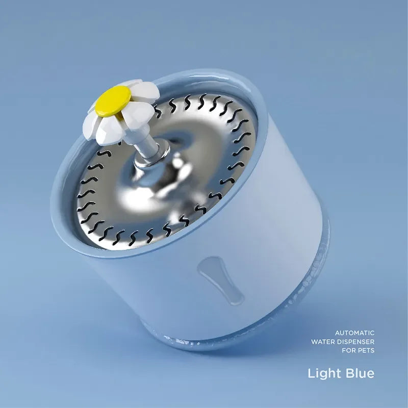 2.4L Cat Drinking Water Fountain with Activated Carbon Filters LED Automatic Feeder USB Charging Pet Dispenser Container