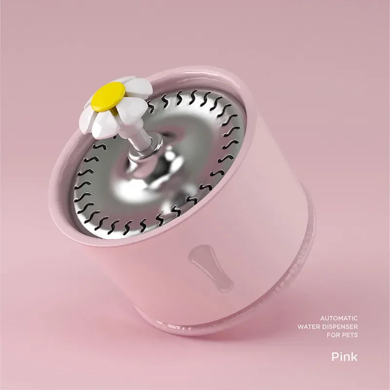 2.4L Cat Drinking Water Fountain with Activated Carbon Filters LED Automatic Feeder USB Charging Pet Dispenser Container