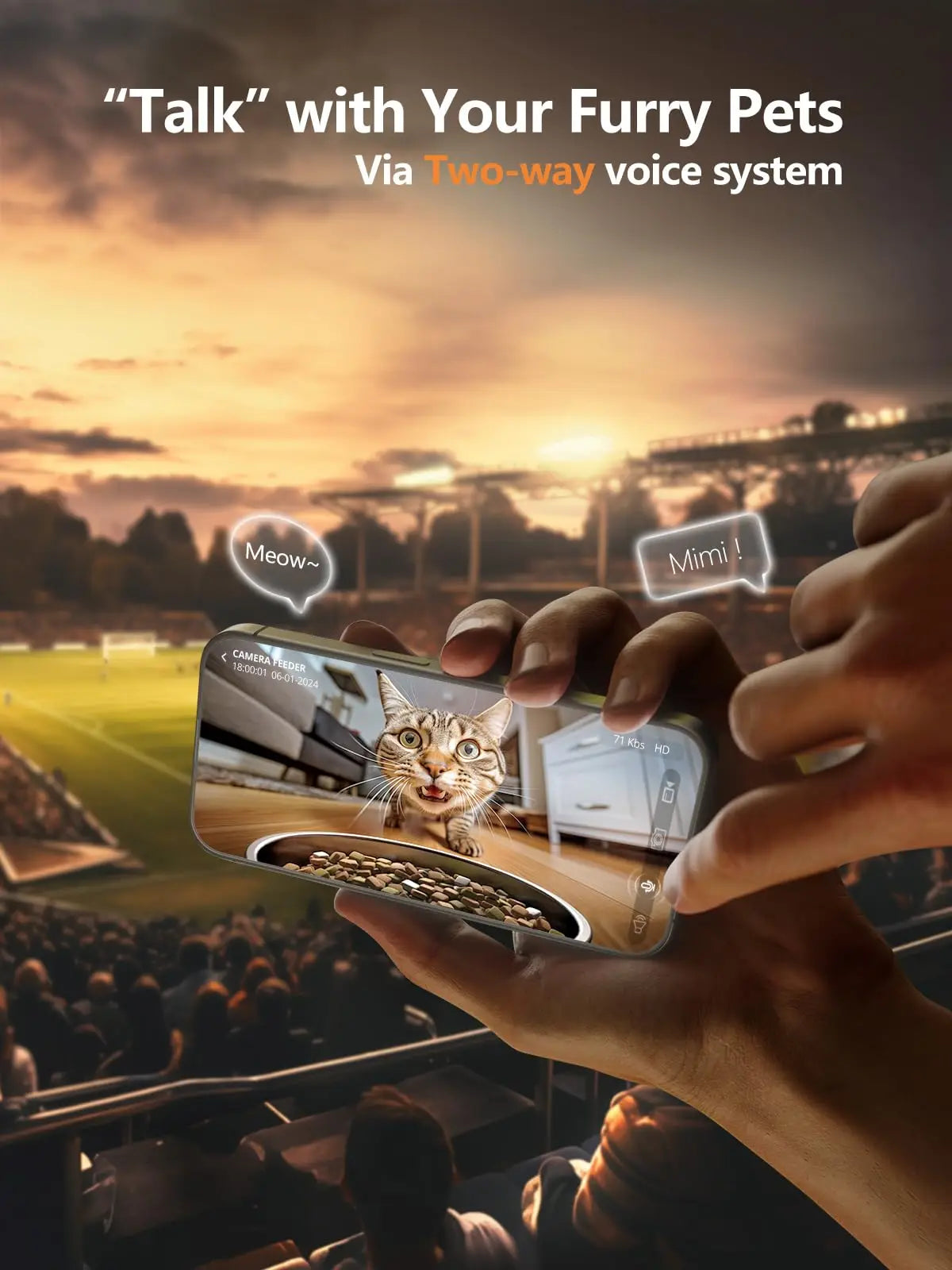 Smart Automatic Cat Feeder with Camera Food Kibble Dispenser 2.4G/5G WiFi Tuya APP Control for Cats And Dogs Pet Accessories