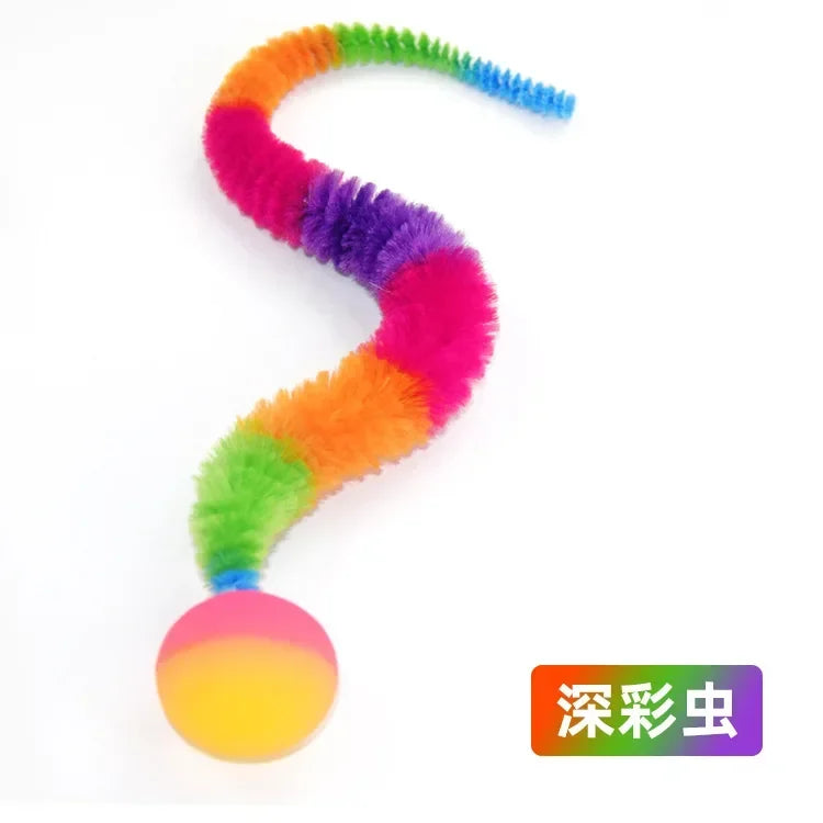 Interactive Cat Toy Tickle Cat Colorful Bouncing Ball Elastic Teasing Puzzle Pet Supplies for Indoor Cats