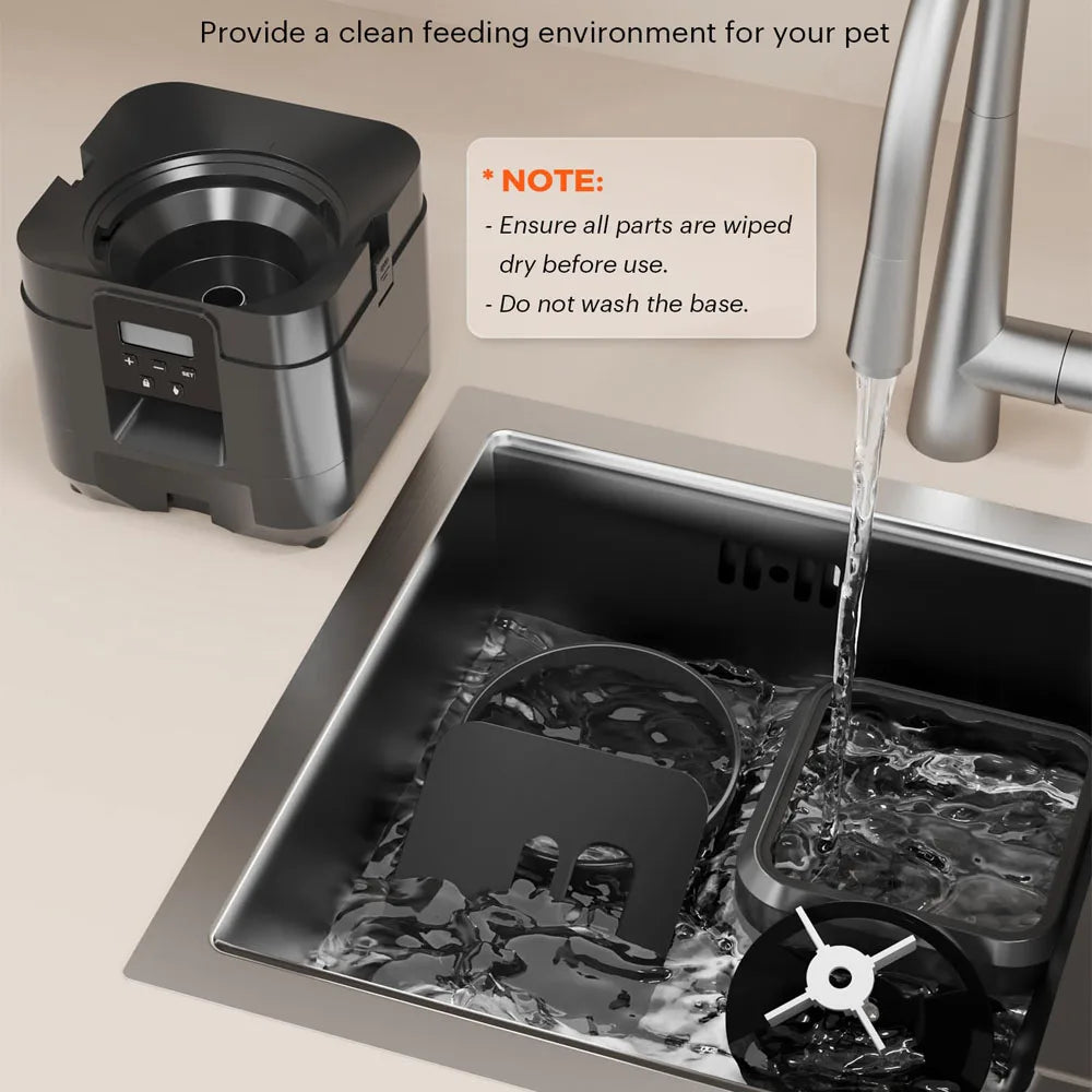 Smart Pet Feeder Automatic Cat Dog Slow Food Dispenser with Timed Quantitative Feeding LCD Display Plastic Pet Bowl