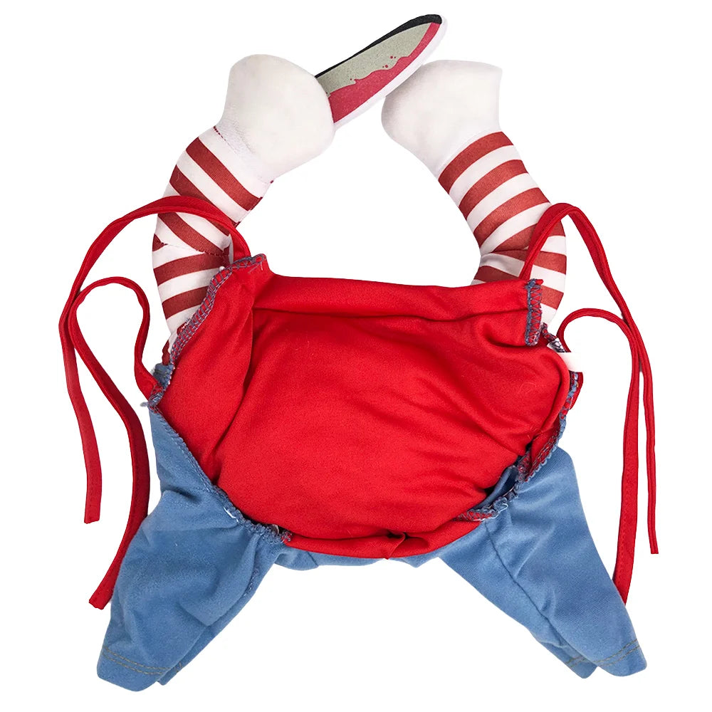 Funny Cat Costume Halloween Cosplay Pet Jumpsuit for Small to Medium Cats Soft Warm Polyester Kitten Outfit Creative Party Wear