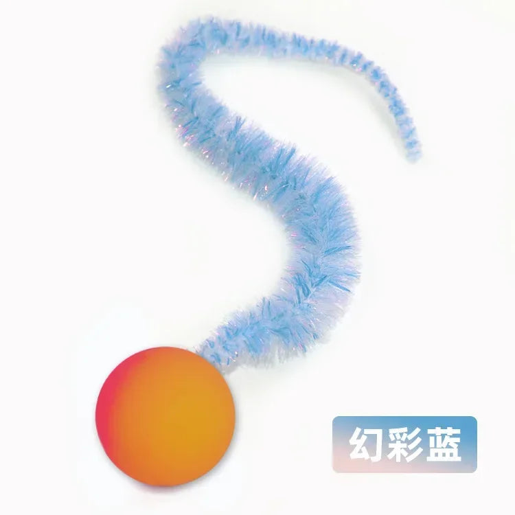 Interactive Cat Toy Tickle Cat Colorful Bouncing Ball Elastic Teasing Puzzle Pet Supplies for Indoor Cats