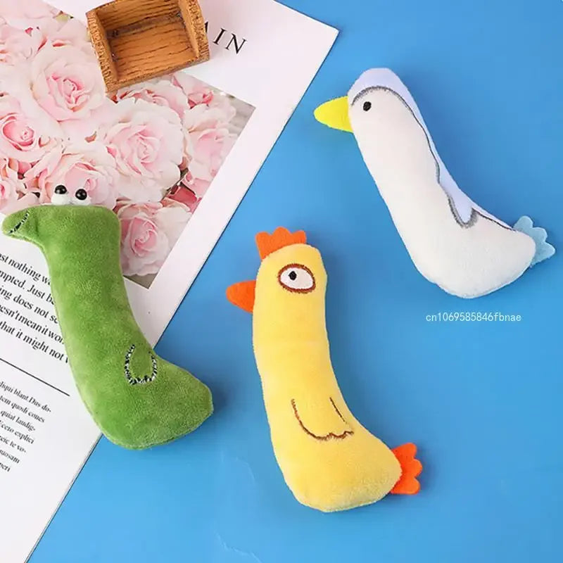 Cute Catnip Thumb Pillow Toy for Kittens And Puppies Dental Care Plush Cat Toy Pet Accessories Teeth Grinding Relief Cat Supplies