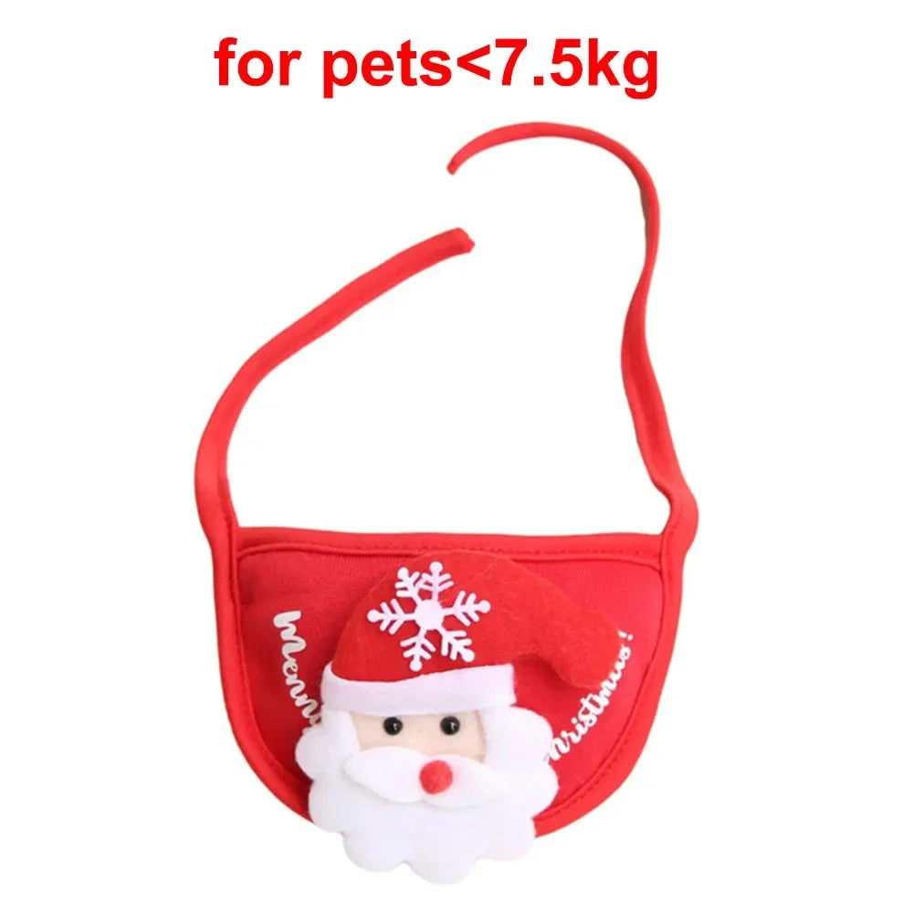 Pet Holiday Costume Set for Cats - Christmas Puppy Dog Cat Santa Elk Hat with Bandana Bib Scarf Cat Accessories Fashion Dress up Supplies