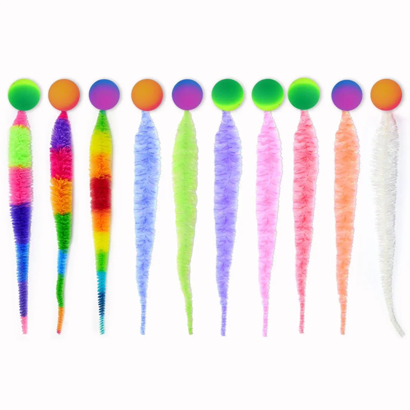 Interactive Cat Toy Tickle Cat Colorful Bouncing Ball Elastic Teasing Puzzle Pet Supplies for Indoor Cats