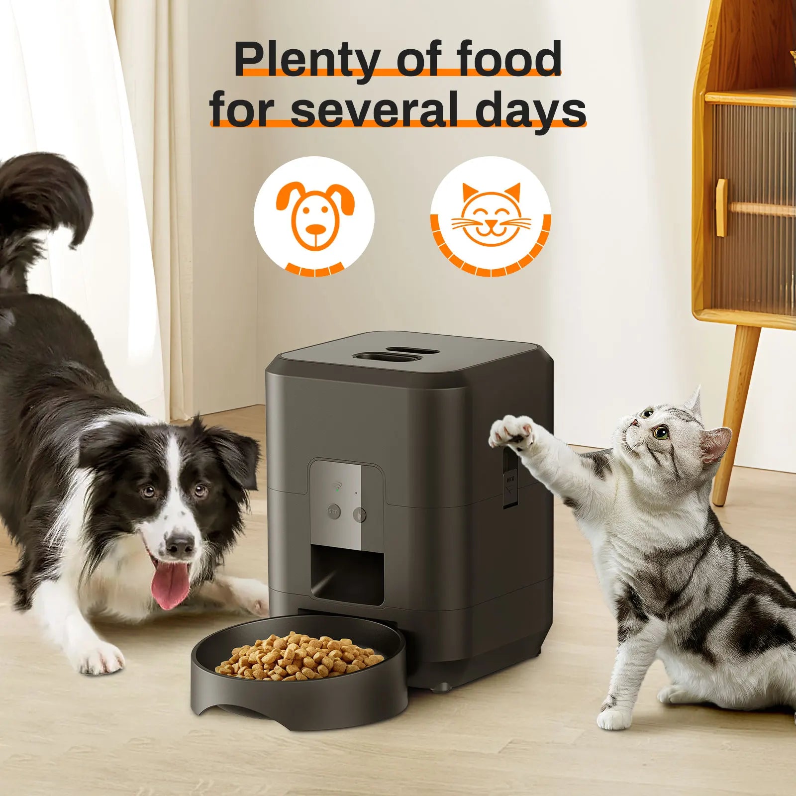 Smart Pet Feeder Automatic Cat Dog Slow Food Dispenser with Timed Quantitative Feeding LCD Display Plastic Pet Bowl