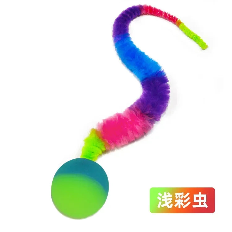 Interactive Cat Toy Tickle Cat Colorful Bouncing Ball Elastic Teasing Puzzle Pet Supplies for Indoor Cats