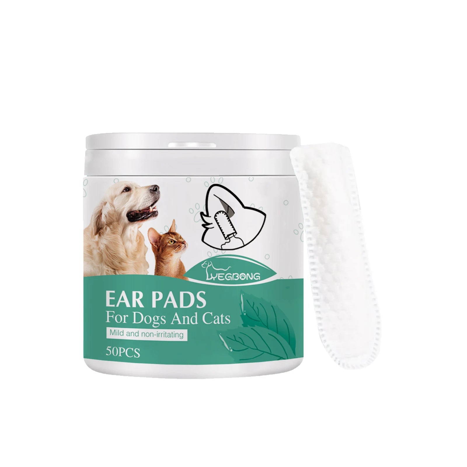 Pet Ear Cleaning Wipes for Dogs And Cats - Ear Mite Removal Stain Eliminator Antipruritic Formula Reduces Ear Wax Buildup