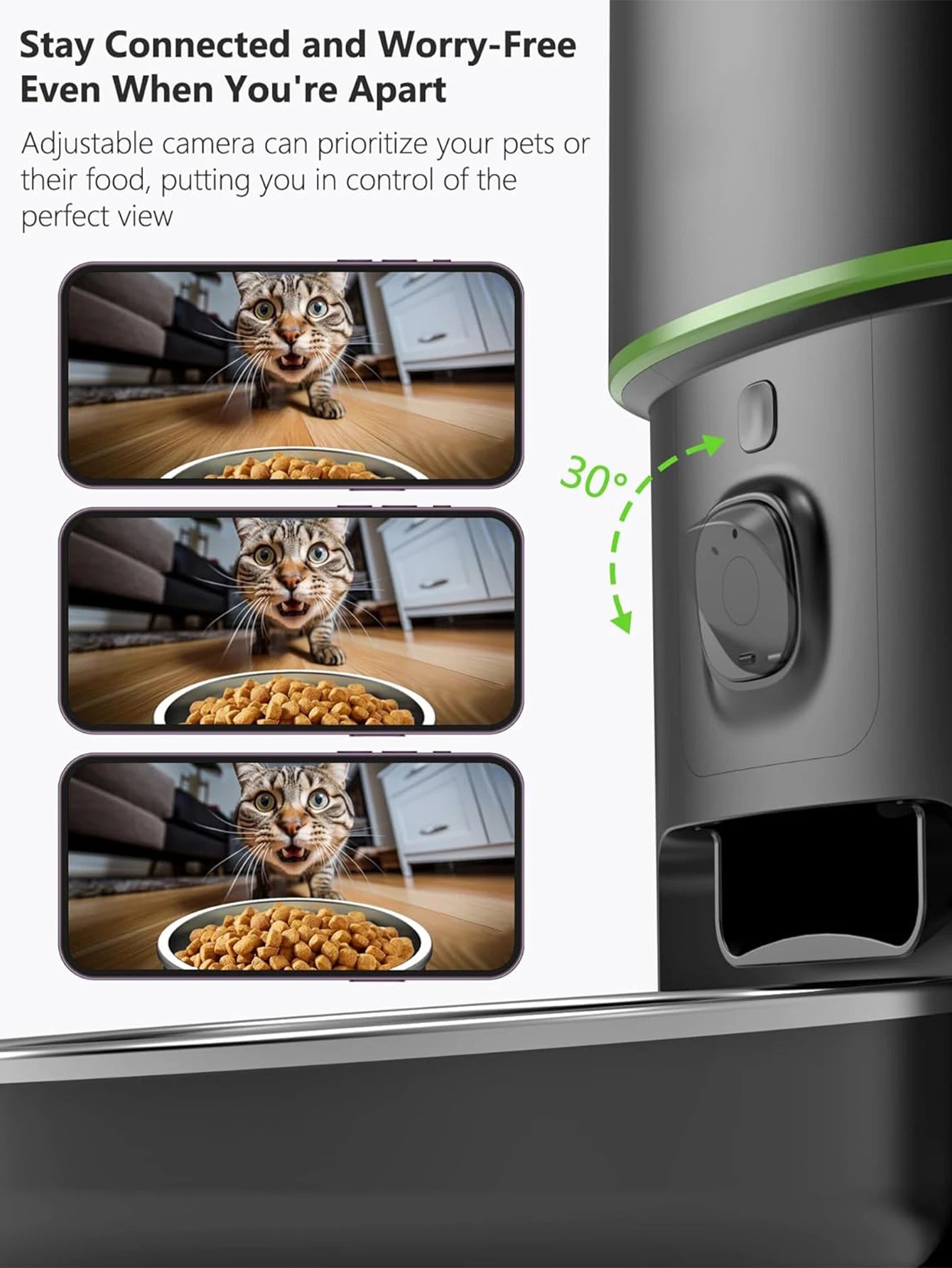 Smart Automatic Cat Feeder with Camera Food Kibble Dispenser 2.4G/5G WiFi Tuya APP Control for Cats And Dogs Pet Accessories