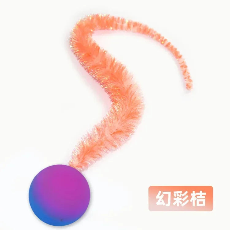 Interactive Cat Toy Tickle Cat Colorful Bouncing Ball Elastic Teasing Puzzle Pet Supplies for Indoor Cats