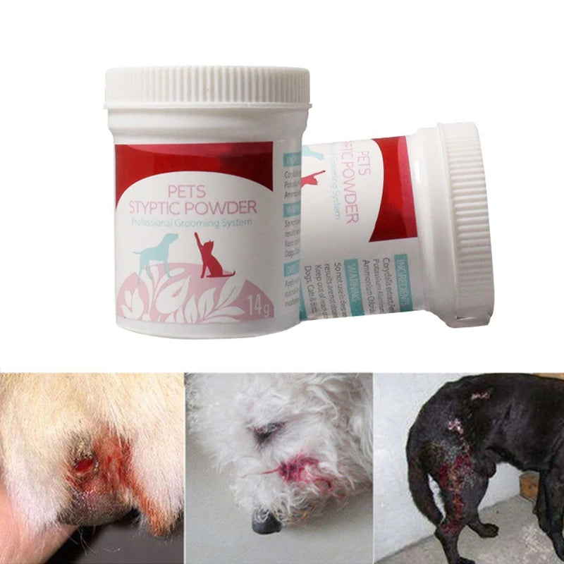 Pet Styptic Powder Blood Stopper for Dogs And Cats Safe Home Hemostatic Aid Traumatic Injuries Pet Care Supplies 14g