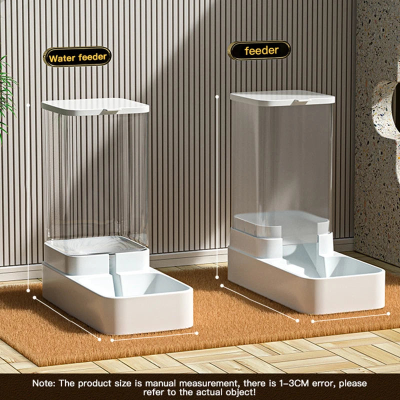 Automatic Cat Feeder And Water Dispenser with Gravity Food Storage Container for Cats And Small Dogs Plastic Pet Feeding Device