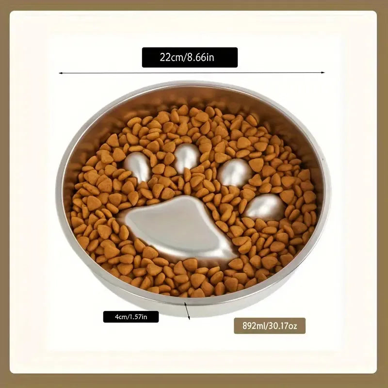 Premium Stainless Steel Pet Bowl for Dogs & Cats Cervical Spine Protection Slow Feeder Anti-Choke Design Universal Pet Supply