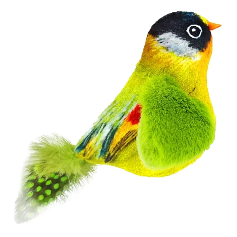 Interactive Birds Toy for Cats Indoor Chasing Teasing Velvet Feather Cat Playtime Accessory
