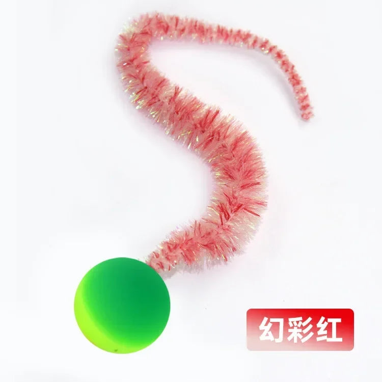 Interactive Cat Toy Tickle Cat Colorful Bouncing Ball Elastic Teasing Puzzle Pet Supplies for Indoor Cats