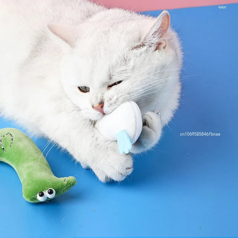 Cute Catnip Thumb Pillow Toy for Kittens And Puppies Dental Care Plush Cat Toy Pet Accessories Teeth Grinding Relief Cat Supplies