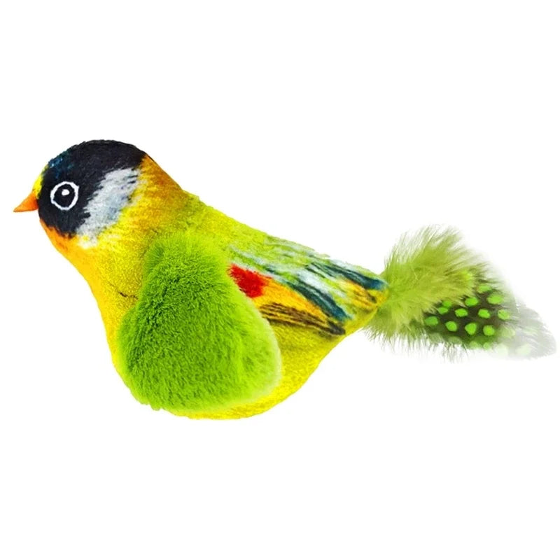 Interactive Birds Toy for Cats Indoor Chasing Teasing Velvet Feather Cat Playtime Accessory