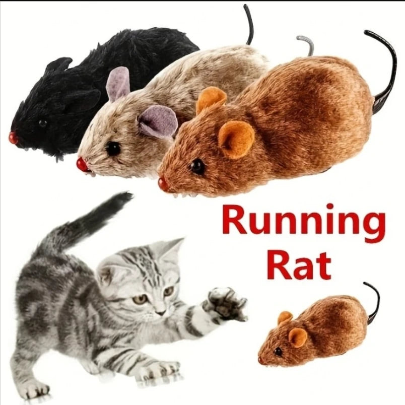 1PC Lifelike Plush Mouse Toy for Cats And Dogs Funny Running Rat Pet Toy with Random Color Soft Plush Material