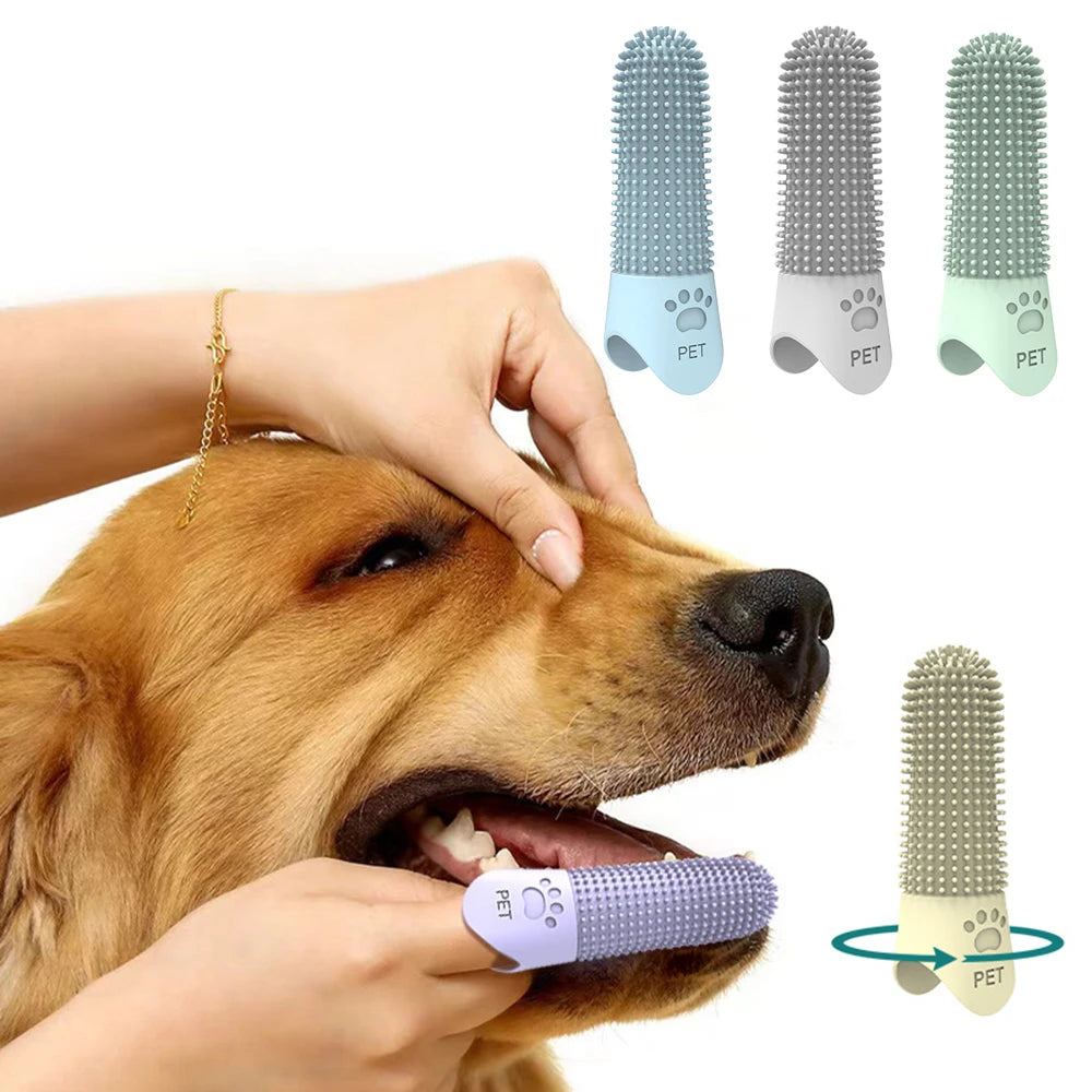 Pet Silicone Teeth Cleaning Fingertips for Cats And Dogs Tartar And Stone Remover Universal Dog Toothbrushes Soft Silicone