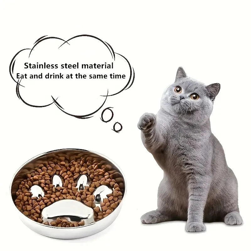 Premium Stainless Steel Pet Bowl for Dogs & Cats Cervical Spine Protection Slow Feeder Anti-Choke Design Universal Pet Supply