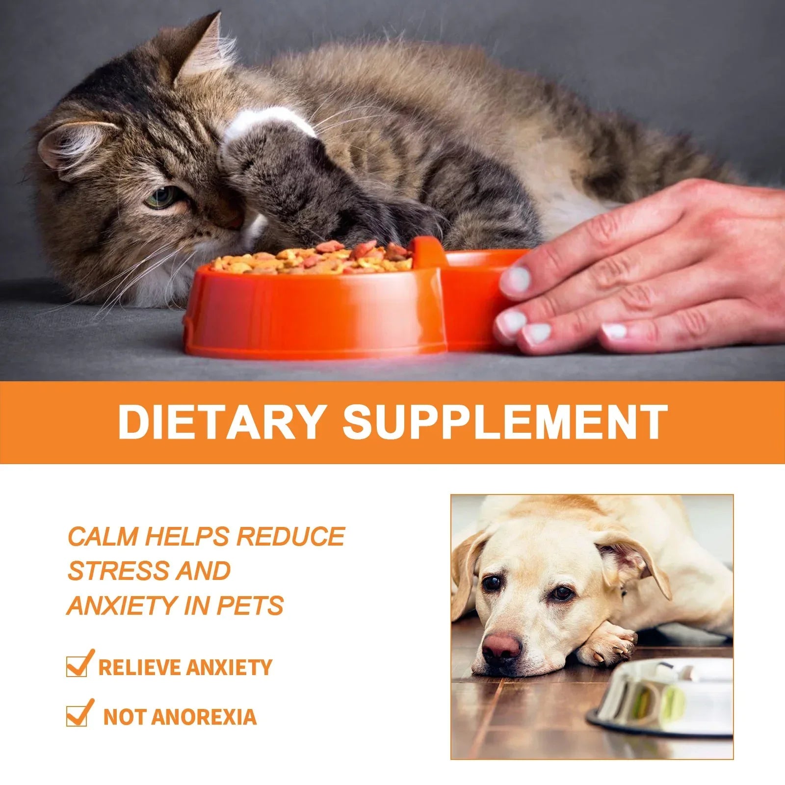 Natural Organic Calming Drops for Pets Anxiety Relief Essential Oil Blend for Dogs And Cats Skin Health Support