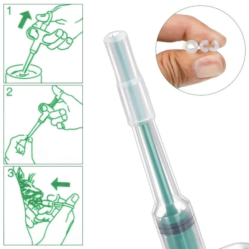 Pet Medication Dispenser for Cats And Dogs Green Pressing Feeding Stick Pill Feeder with Silicone Tip PP Material Pet Care Accessory