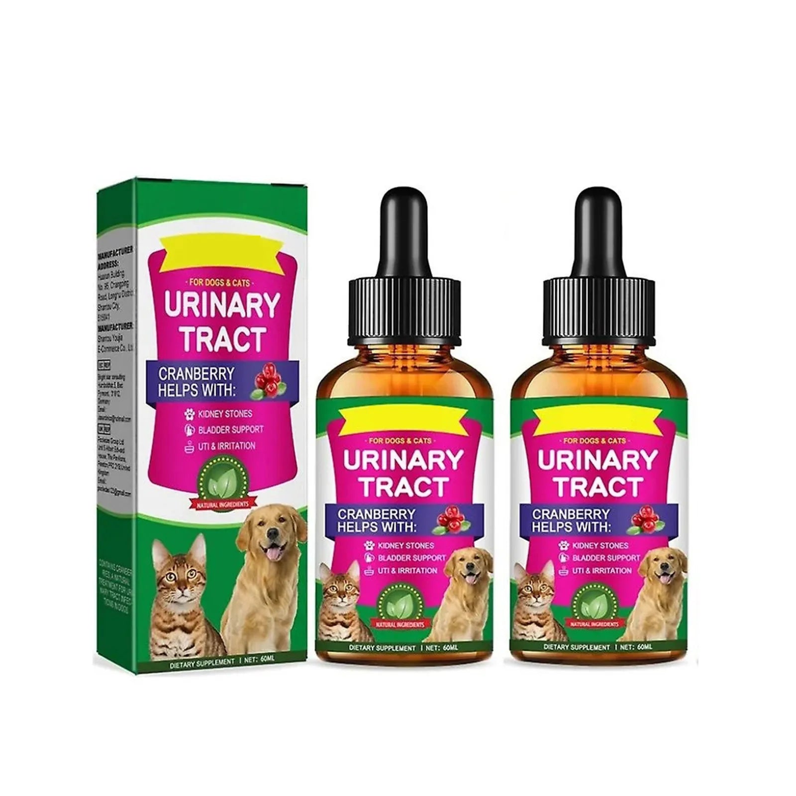 Pet Care Drops 60ml Pain Relief Comfort Solution for Cats And Dogs Shampoo Conditioner Relief